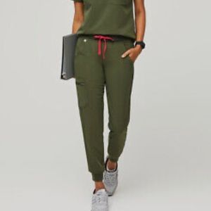Figs dark olive scrub pants